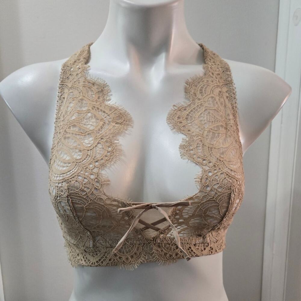 Victoria's Secret Dream Angels Lace Bralette Tan sz S New